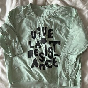 Clare V. “Vive La Resistance” lightweight sweatshirt - Mint, XL